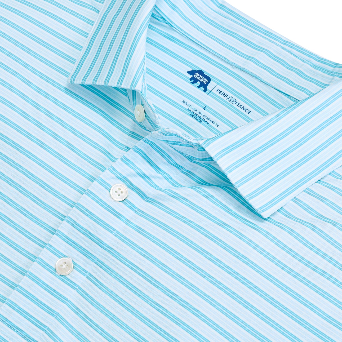 Wedge Stripe Performance Polo - Cabana Blue