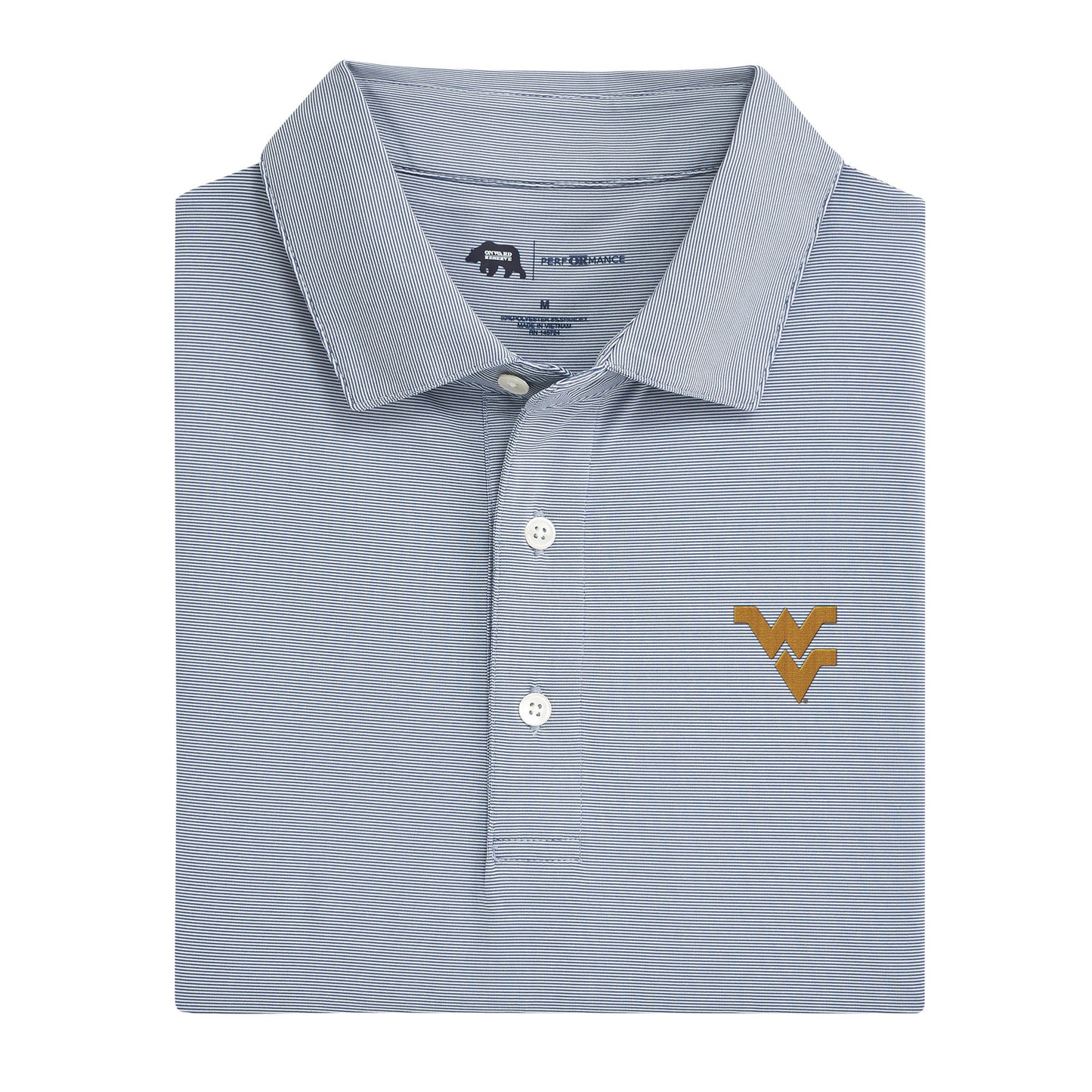 Hairline Stripe West Virginia Performance Polo