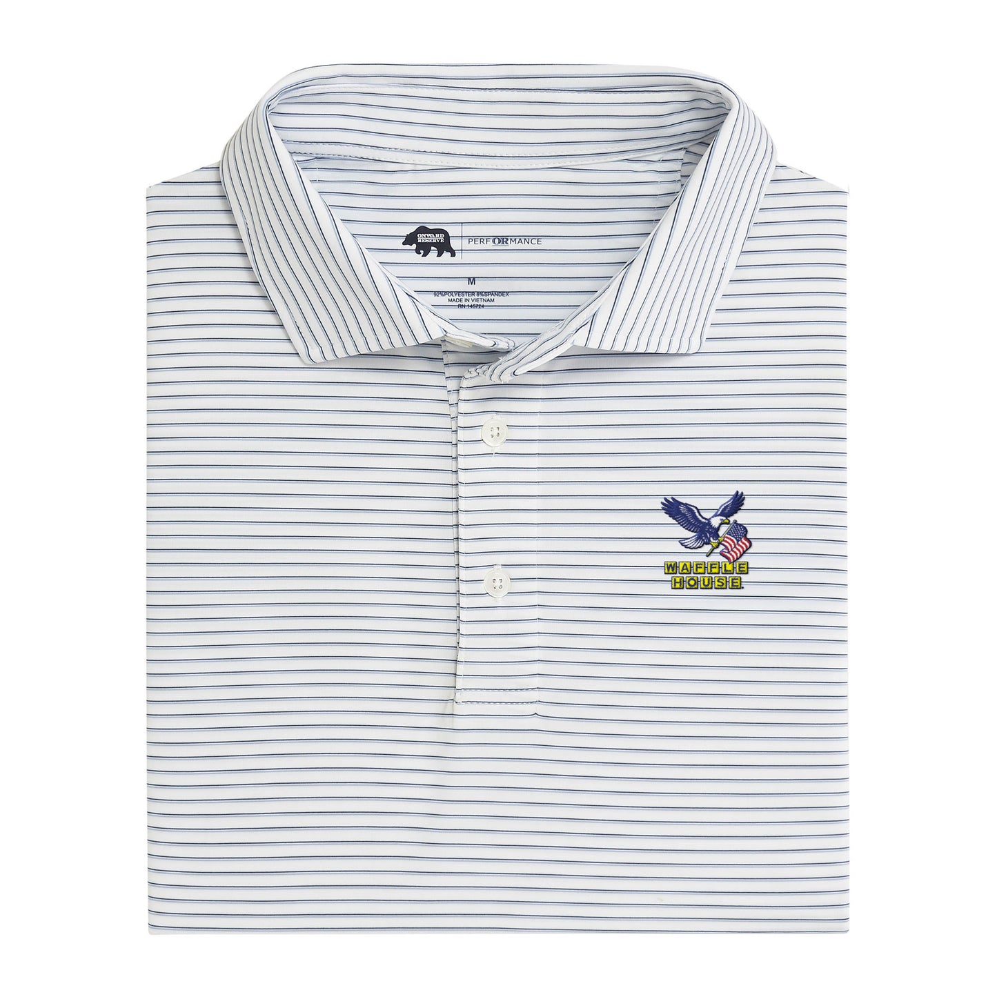 Waffle House USA Scout Stripe Performance Polo - True Navy