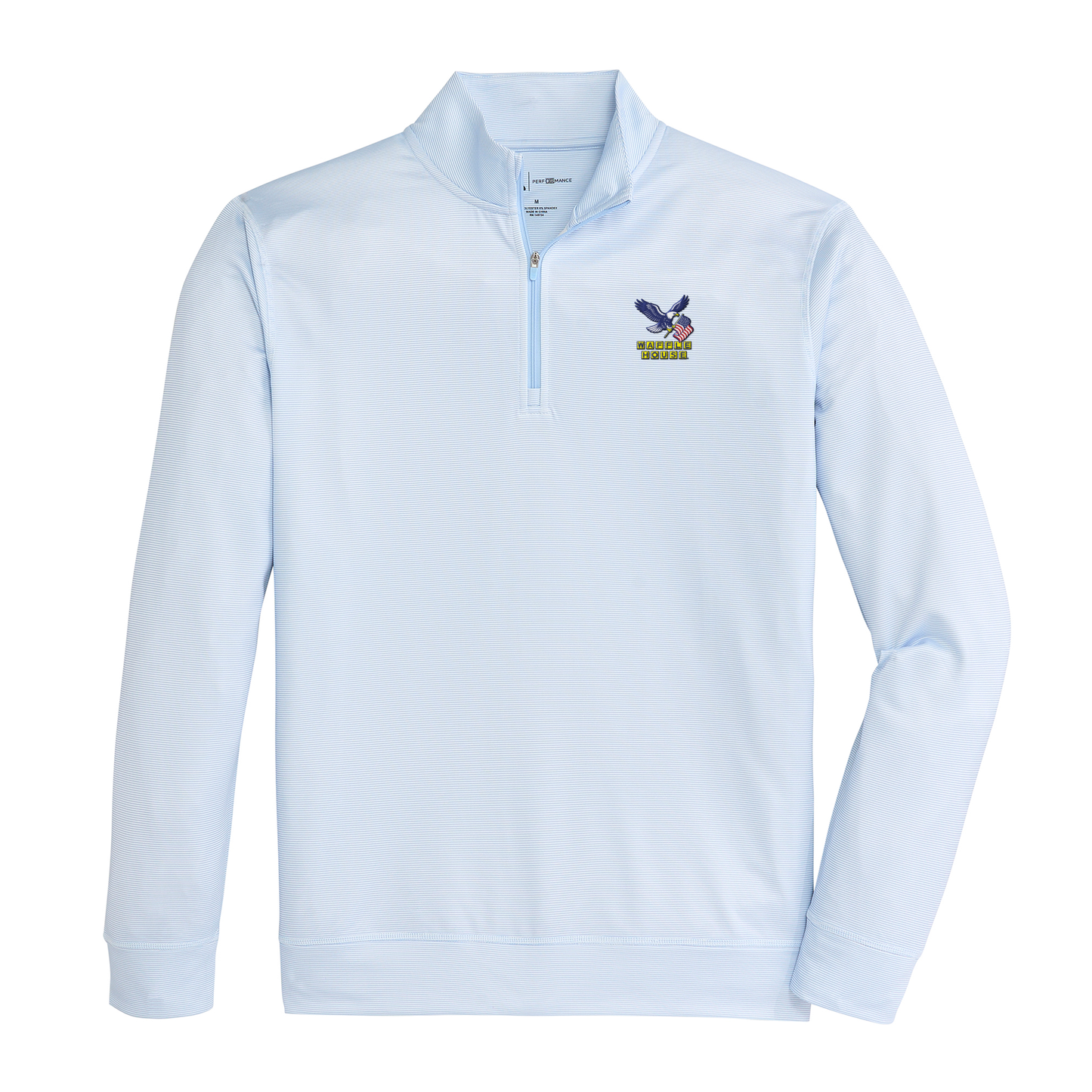 Waffle House USA Hairline Stripe Printed Performance 1/4 Zip - Sky