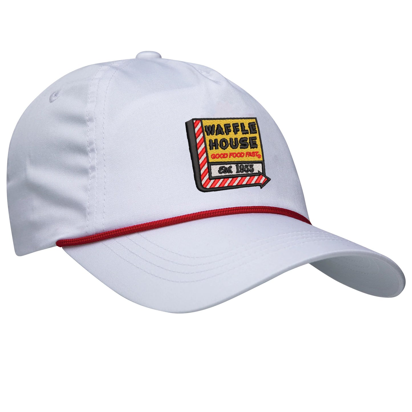 Waffle House Christmas Marquee Rope Hat - White Hat/Red Rope