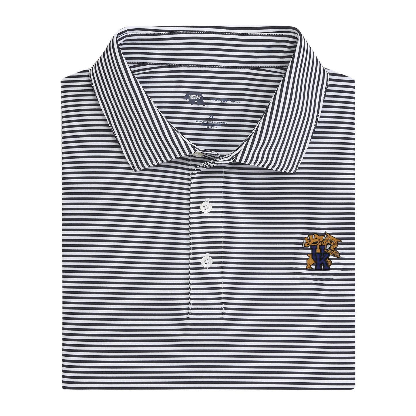 Kentucky Wildcat Echo Stripe Performance Polo - Black