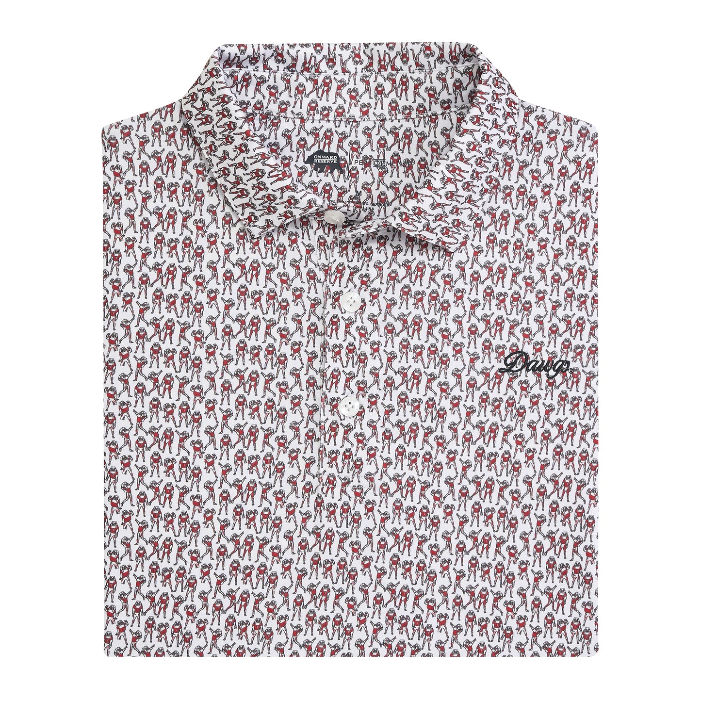 Georgia Hairy Dog Youth Printed Performance Polo - White