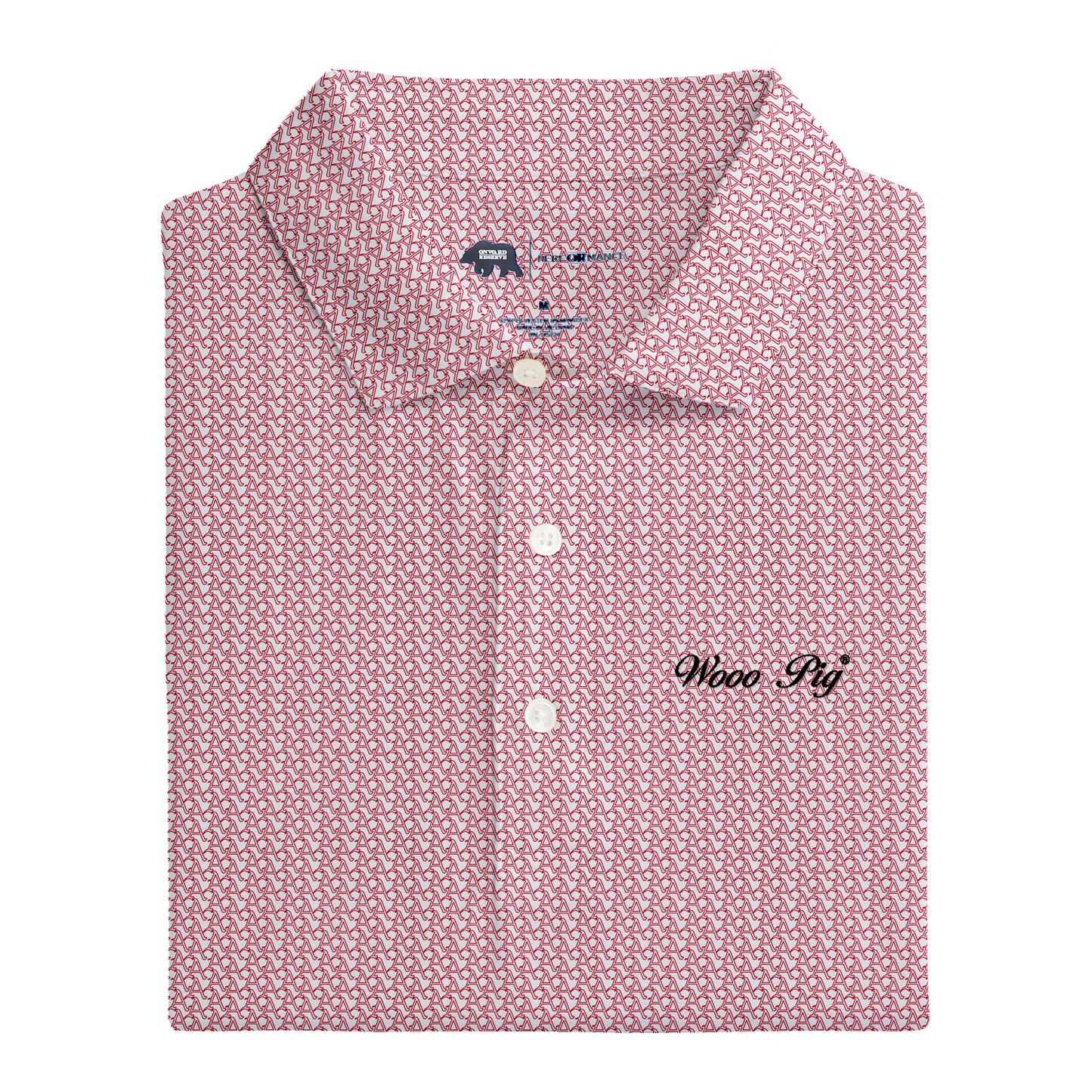 Arkansas Baseball A Printed Performance Polo - White