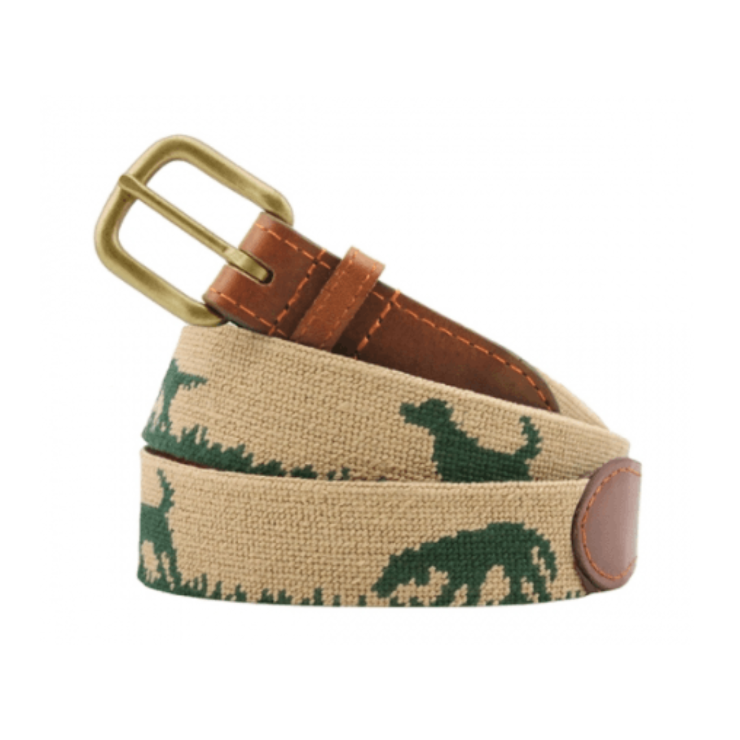 Hunting Dog Needlepoint Belt