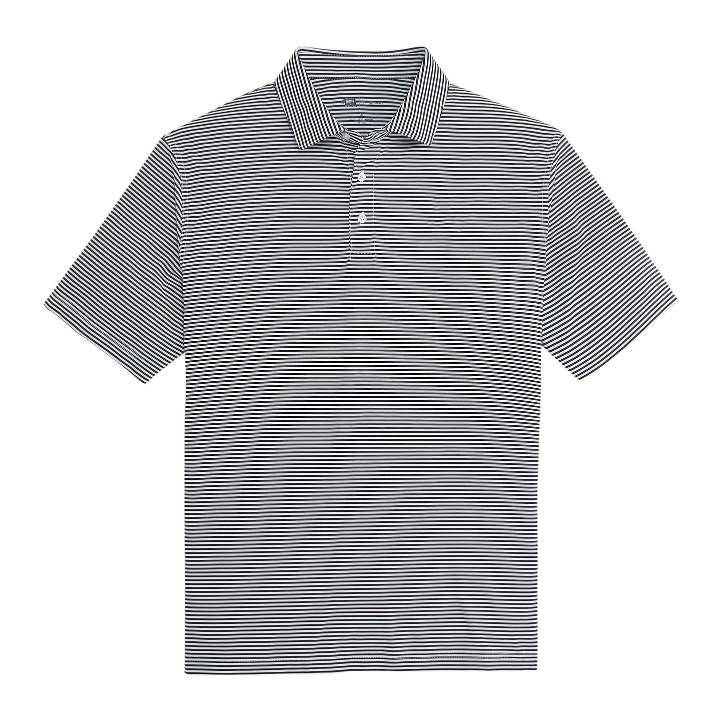 Echo Stripe Performance Polo - Black
