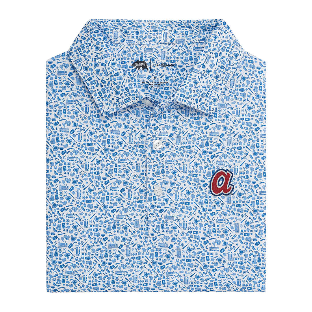 Atlanta Braves Cooperstown Take Me Out Printed Polo - Endless Sky