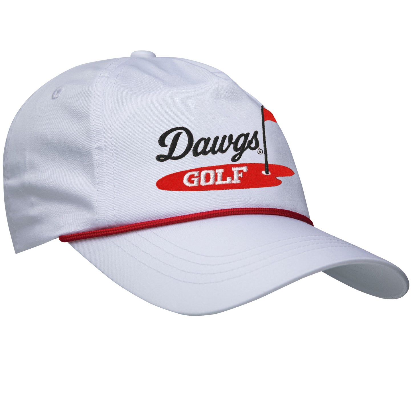 UGA Dawgs Golf Rope Hat - White Hat/Red Rope