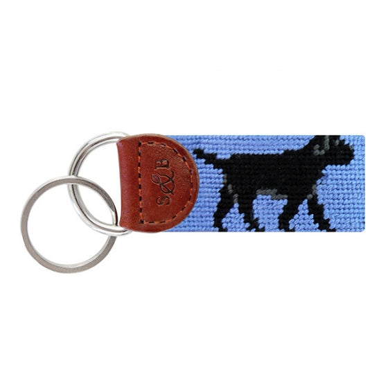 Black Lab Needlepoint Key Fob