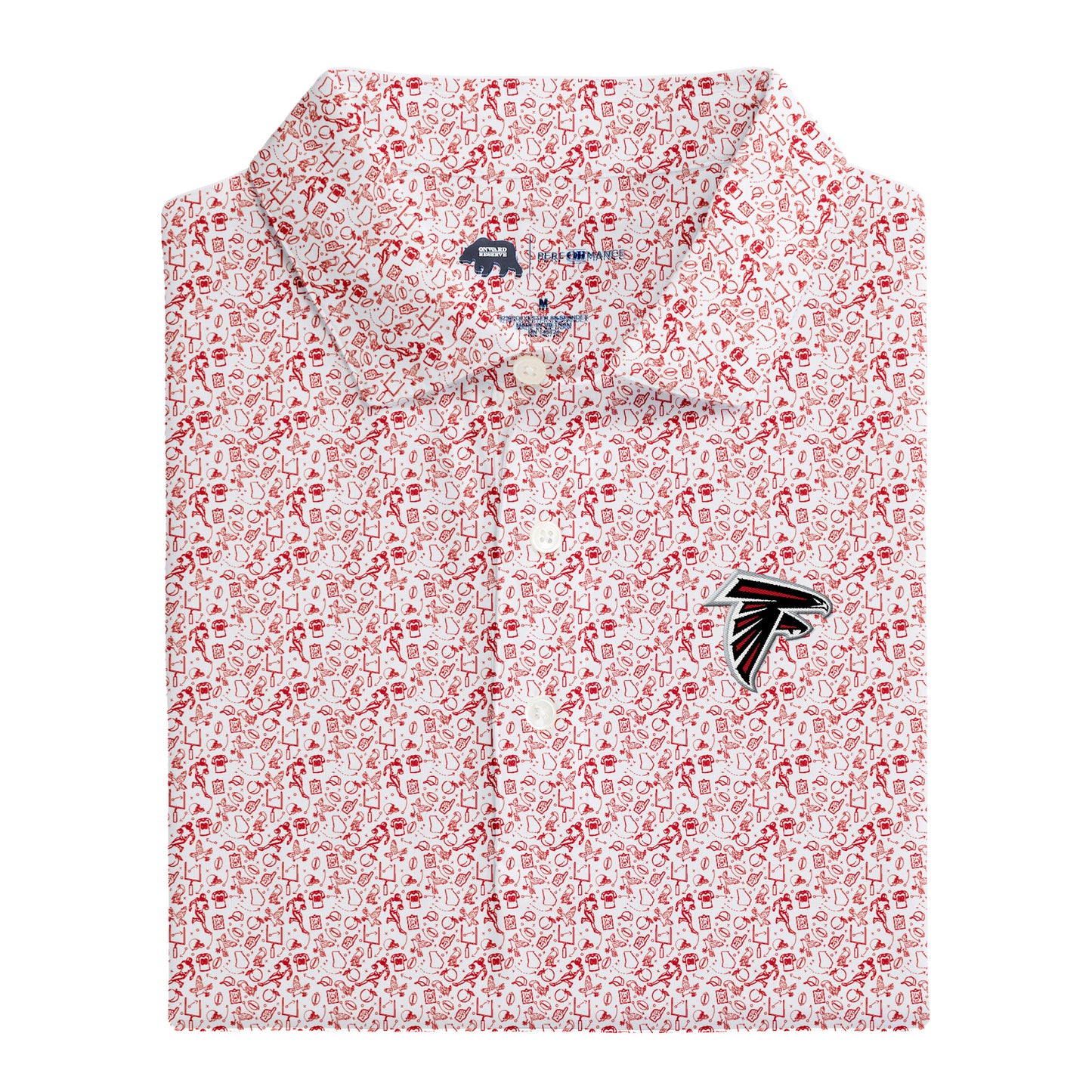 Falcons Printed Performance Polo - White