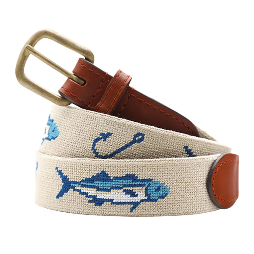 Azul Fish Needlepoint Belt – Onward Reserve - Main Image