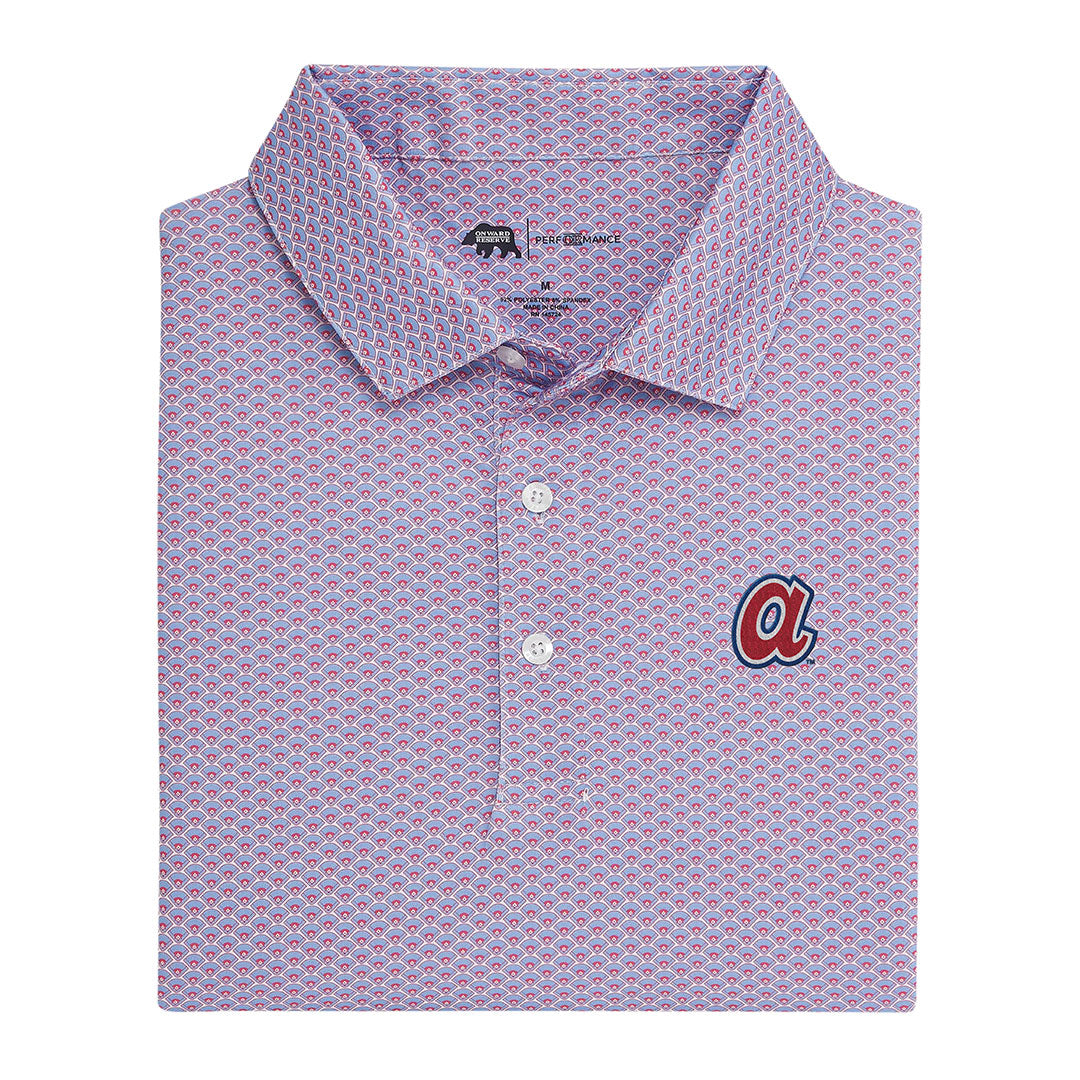 Atlanta Braves Cooperstown Home Team Printed Polo - Sky