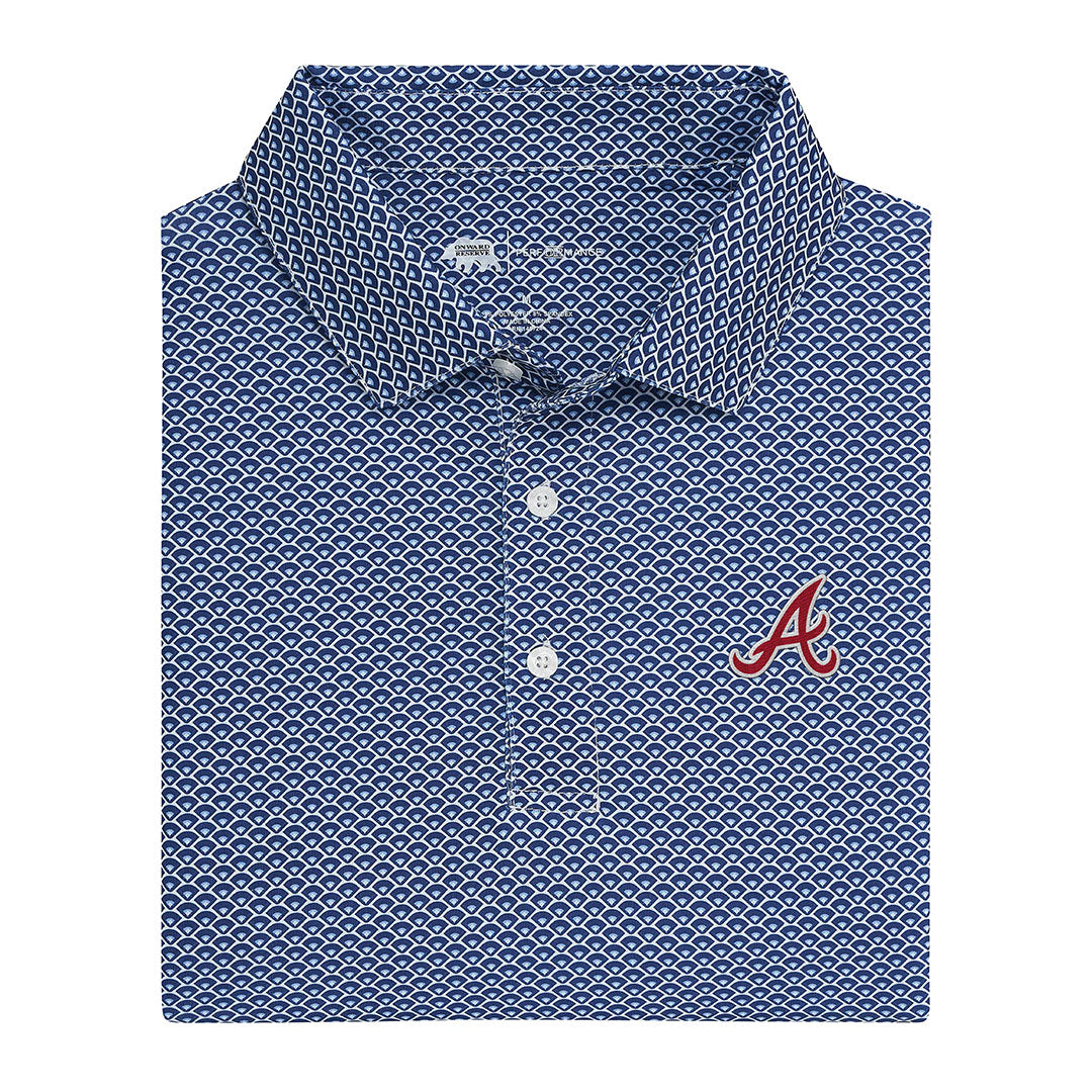 Atlanta Braves Home Team Printed Polo - Classic Navy