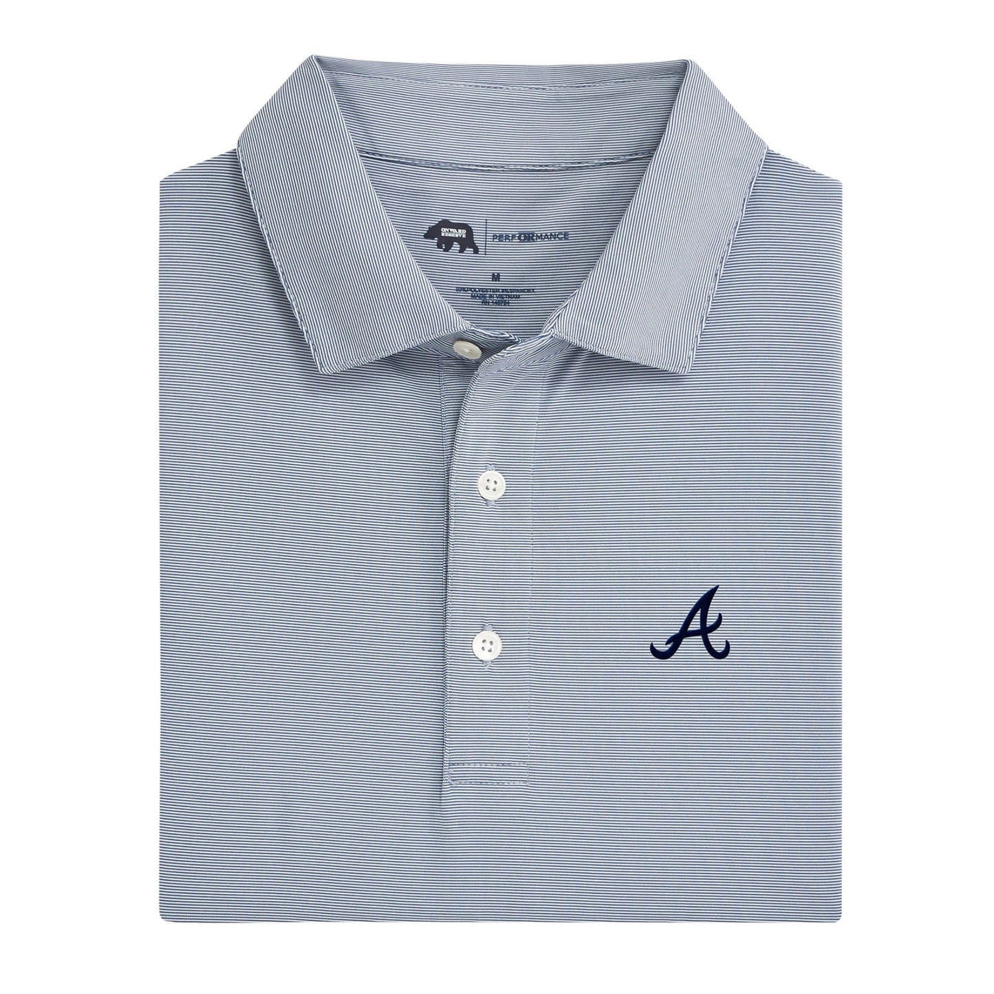 Atlanta Braves Hairline Stripe Performance Polo - True Navy