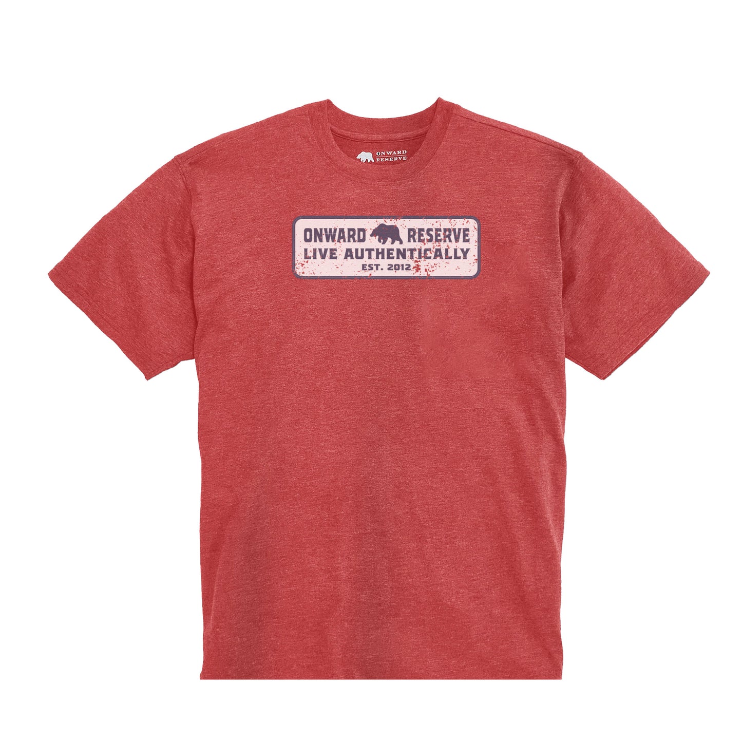 Live Authentically Vintage Wash Tee Shirt - Red