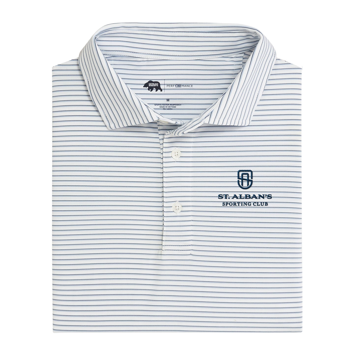 St. Albans Scout Stripe Performance Polo - True Navy