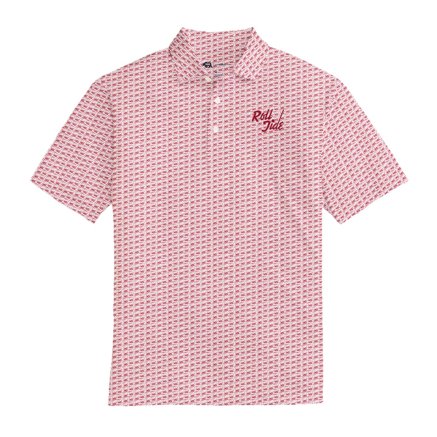 Roll Tide Printed Performance Polo - Crimson