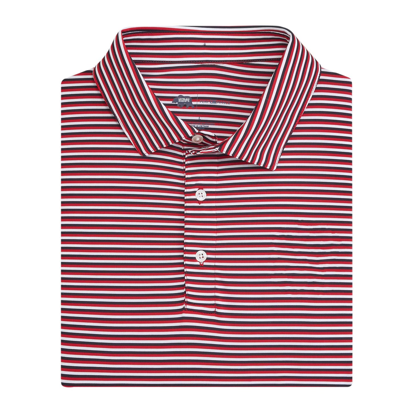 Tri Stripe Performance Polo - Red