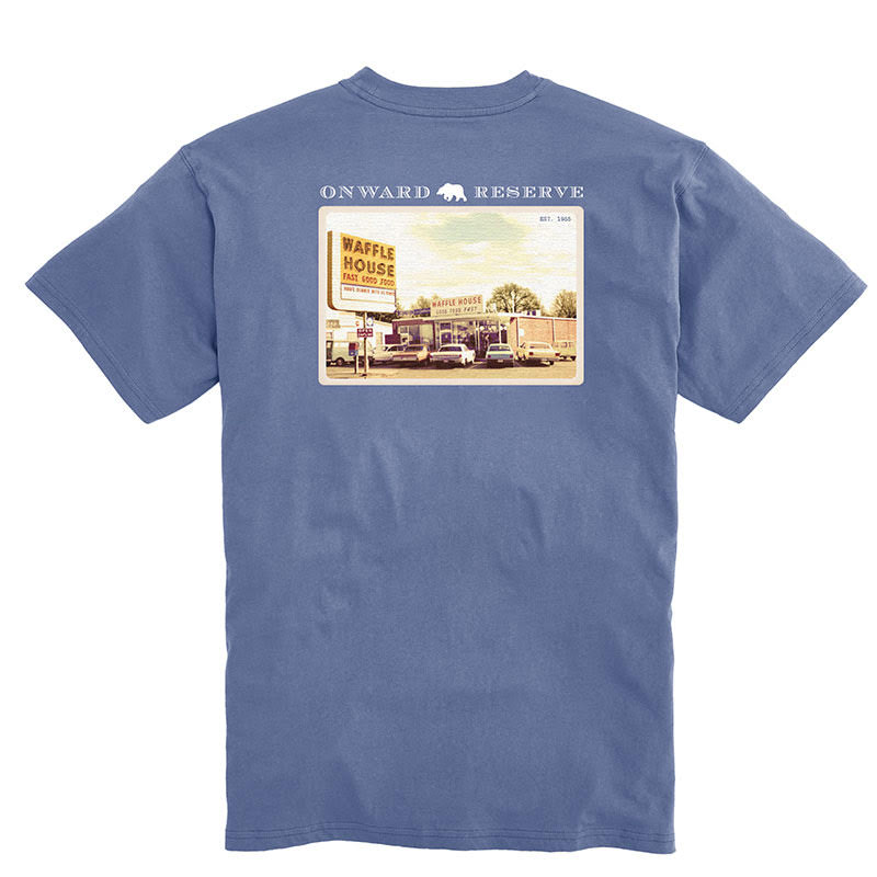 Waffle House Postcard Tee - Washed Blue
