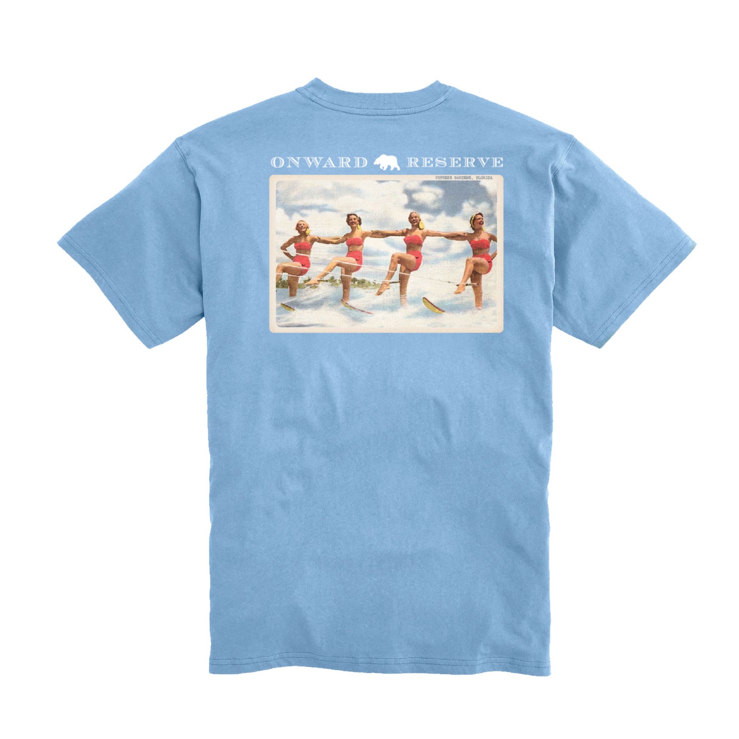 Vintage Ski Postcard Tee - Sky