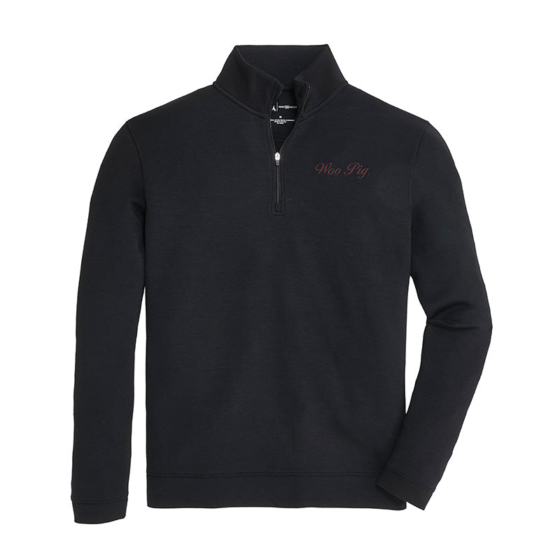 Woo Pig Vintage Script Yeager Performance Pullover - Black