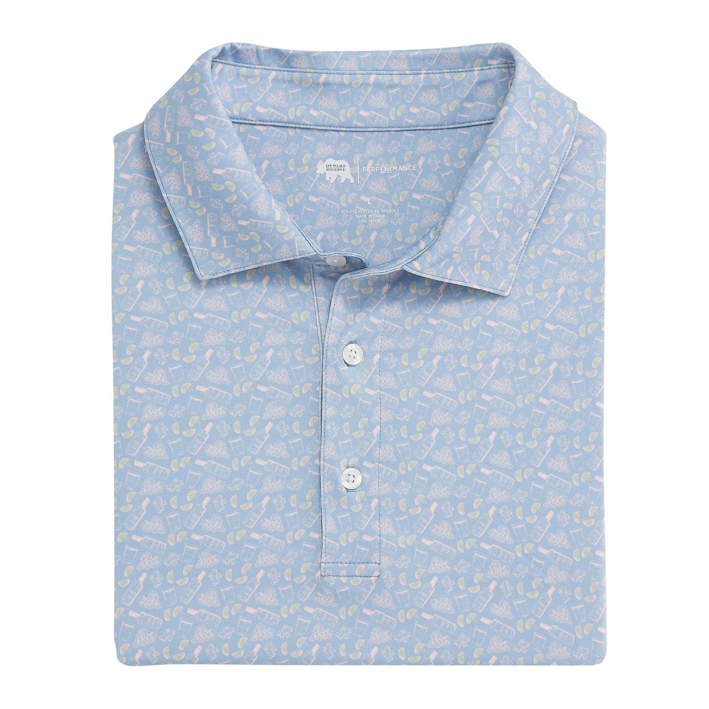 Transfusion Printed Performance Polo - Onward Reserve