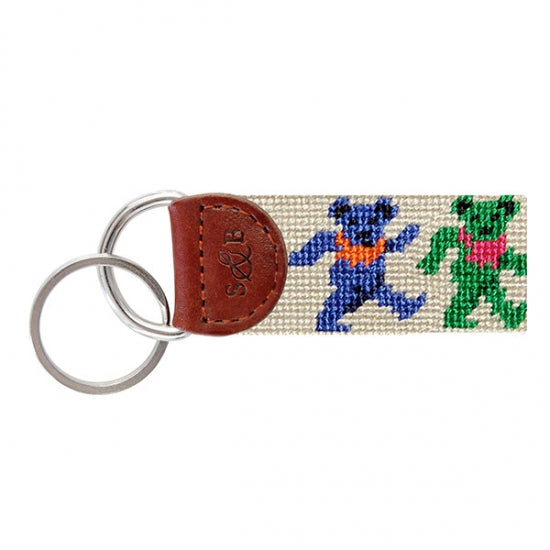 Dancing Bears Needlepoint Key Fob - OnwardReserve