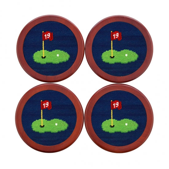 19th Hole Needlepoint Coasters - OnwardReserve