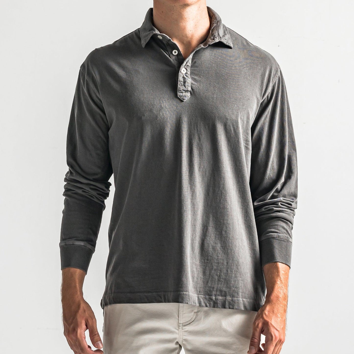 Perry Long Sleeve Polo - Black - Onward Reserve