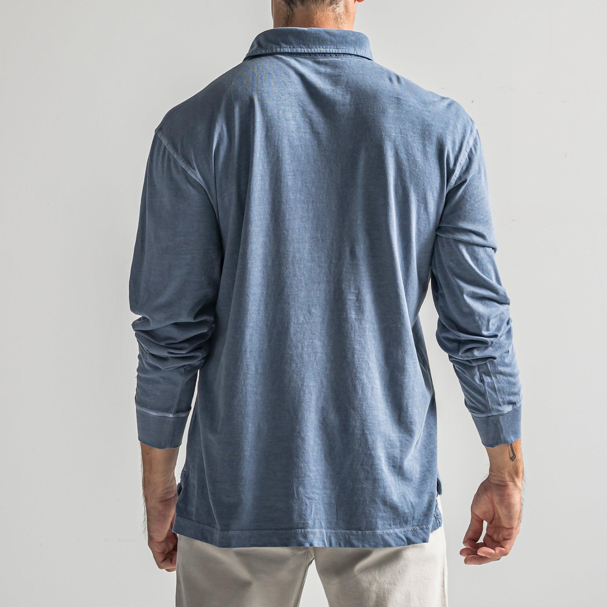 Perry Long Sleeve Polo - Vintage Indigo - Onward Reserve