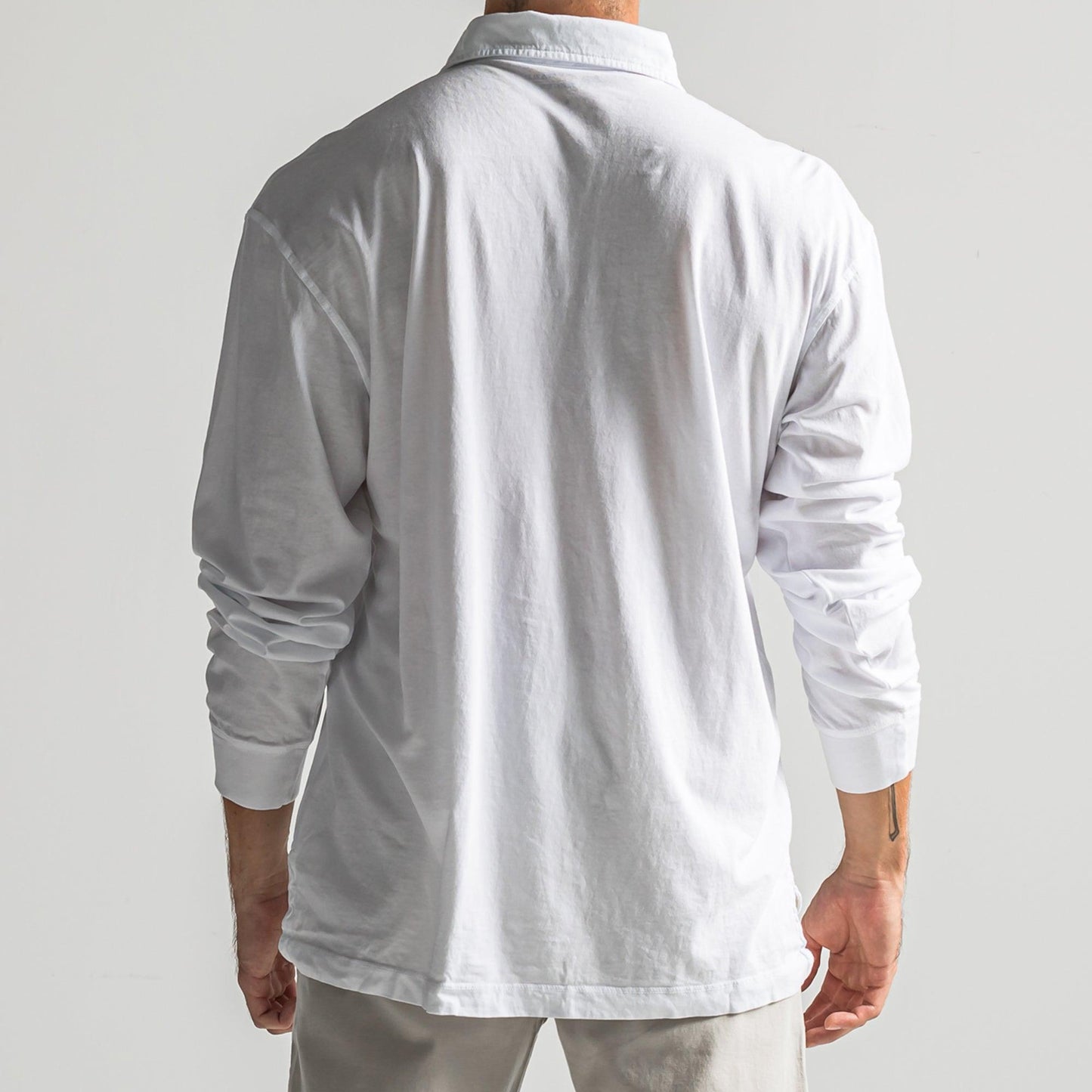 Perry Long Sleeve Polo - White - Onward Reserve