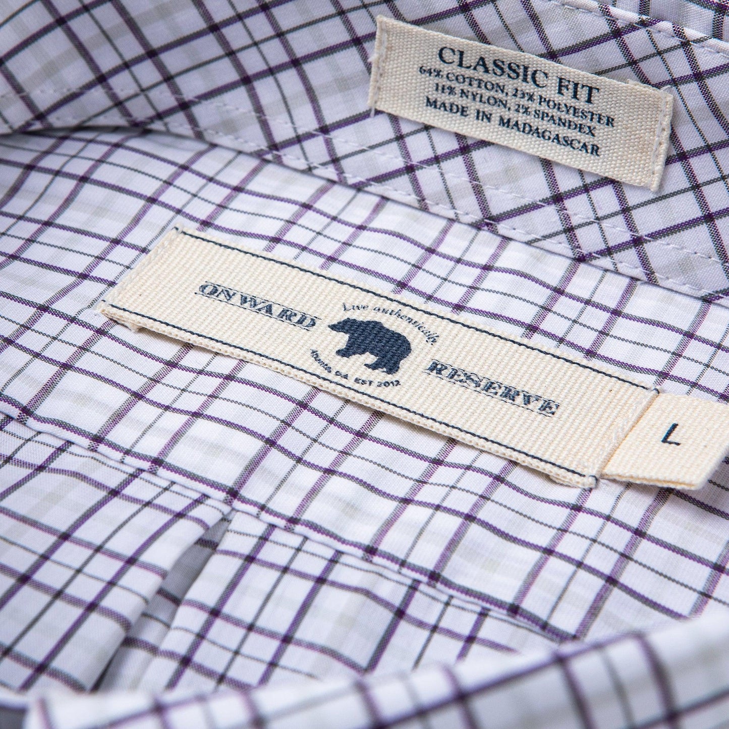 All Team Tattersall Button Down Shirt - Purple - Onward Reserve