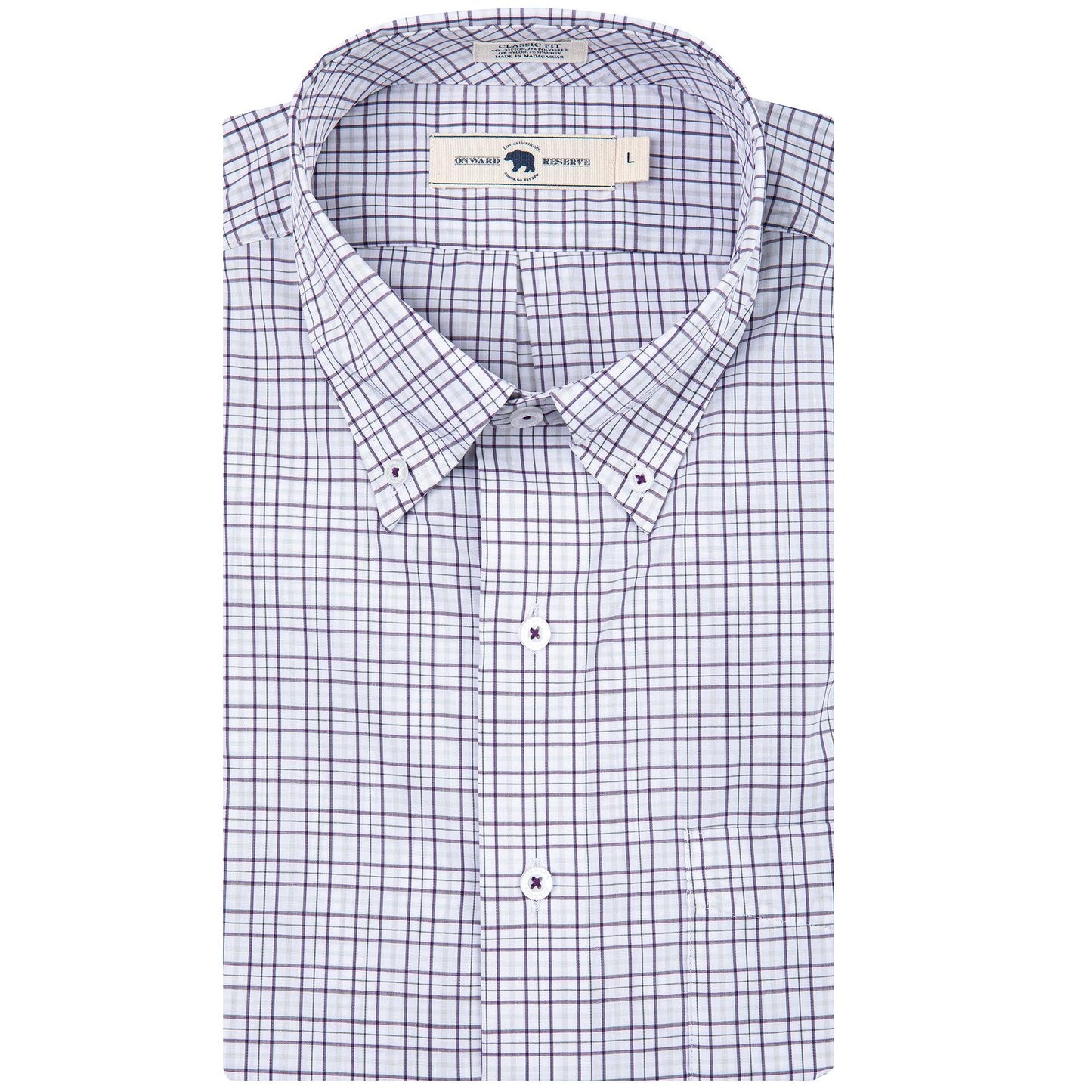 All Team Tattersall Button Down Shirt - Purple - Onward Reserve