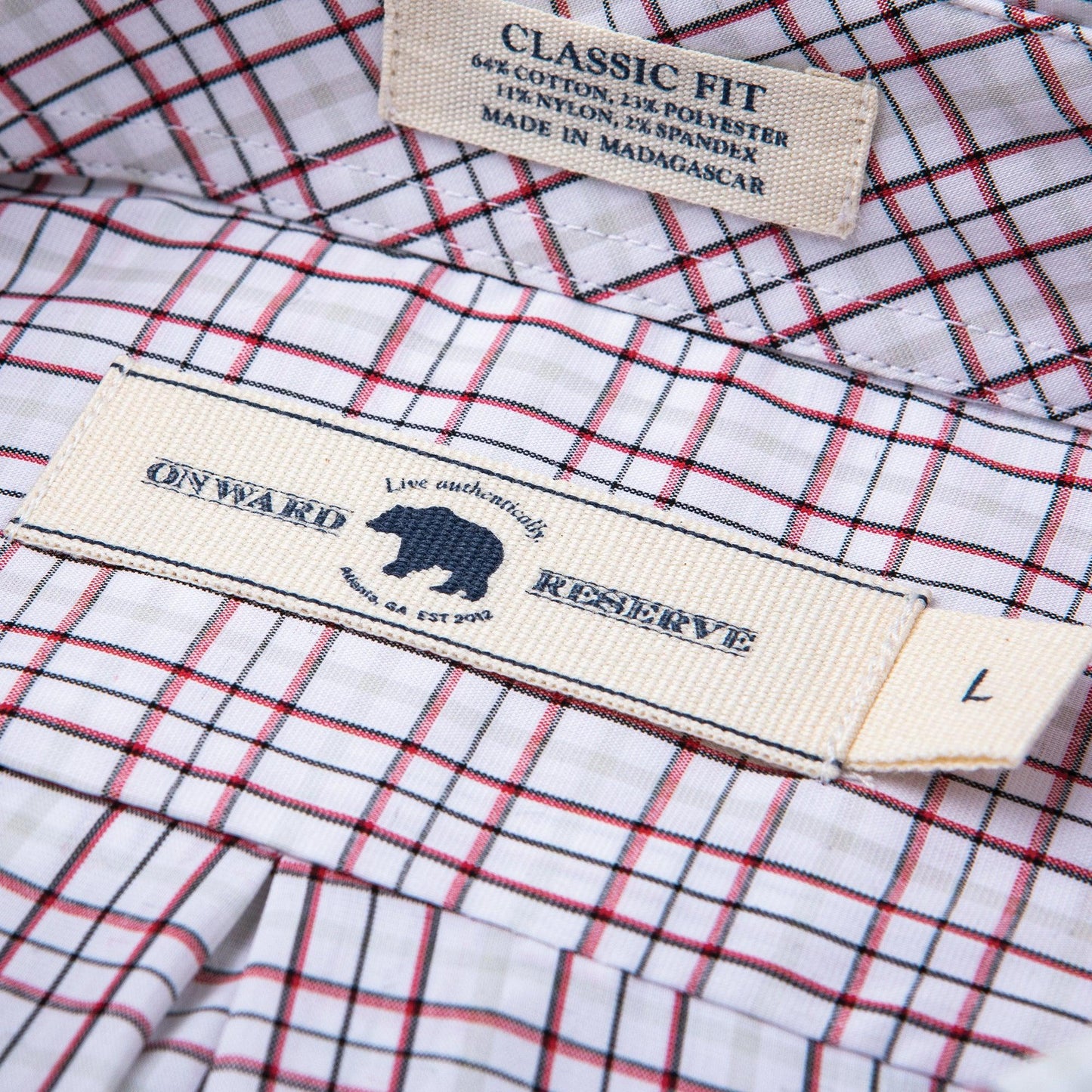 All Team Tattersall Button Down Shirt - Red - Onward Reserve