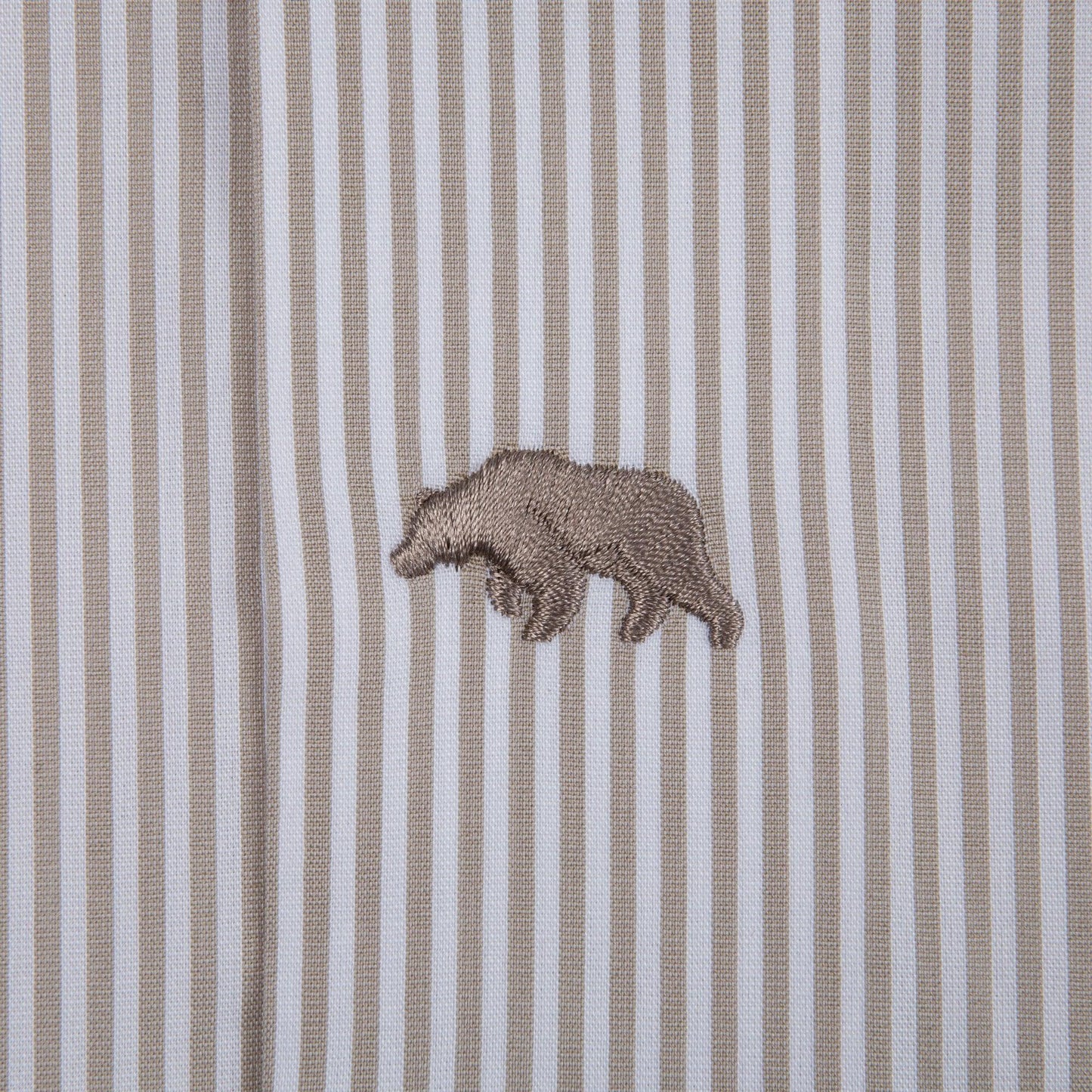 Dune/White Stripe Tailored Fit Spread Collar Shirt - Onward Reserve