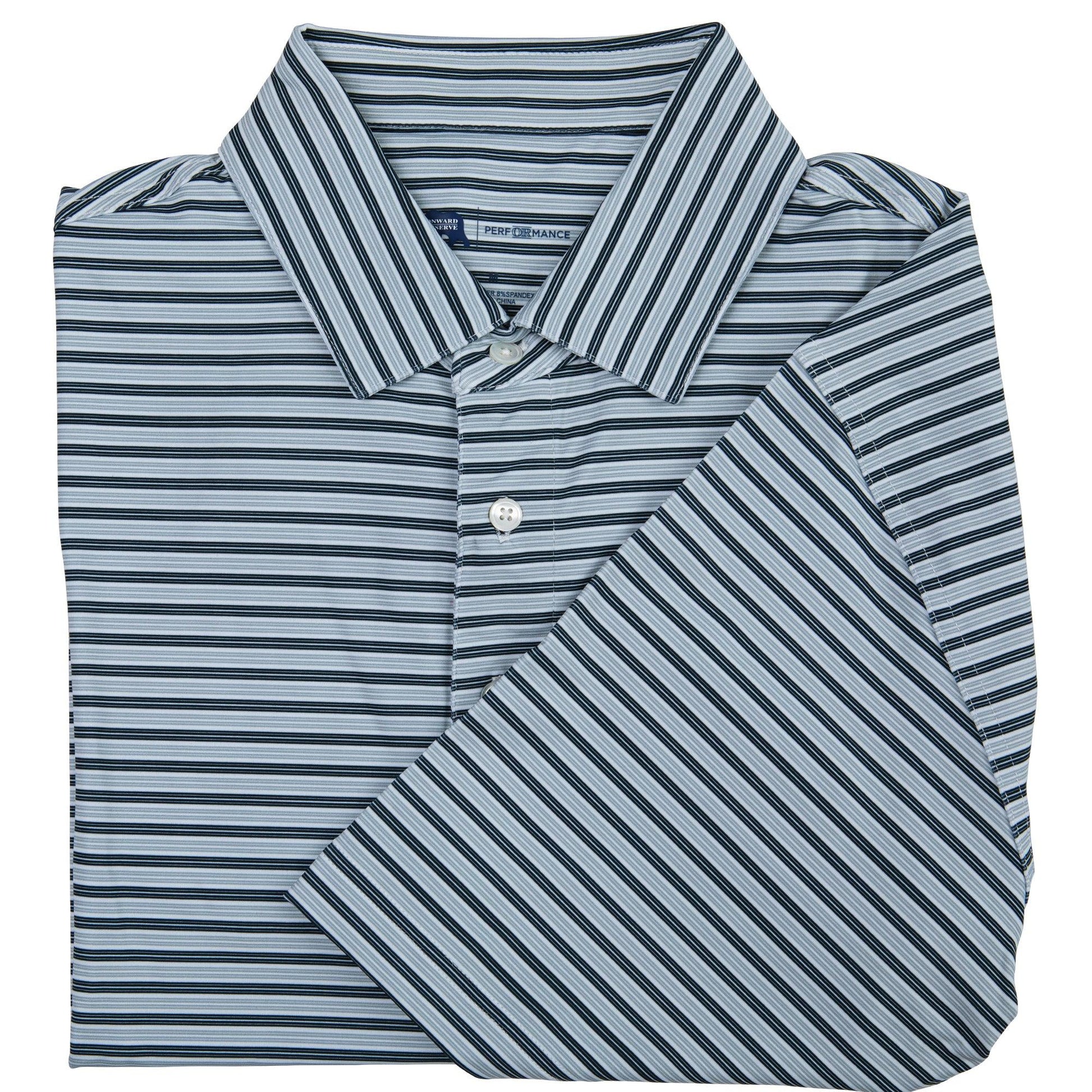 Wedge Stripe Performance Polo - Collegiate Blue - Onward Reserve