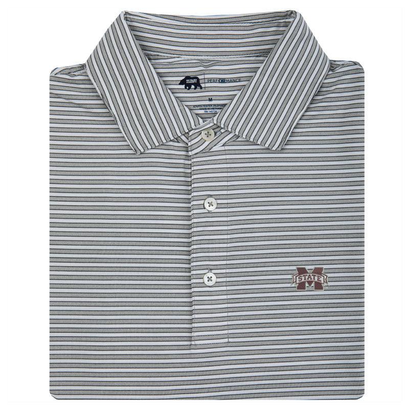 Mississippi State Mulligan Stripe Performance Polo - Onward Reserve