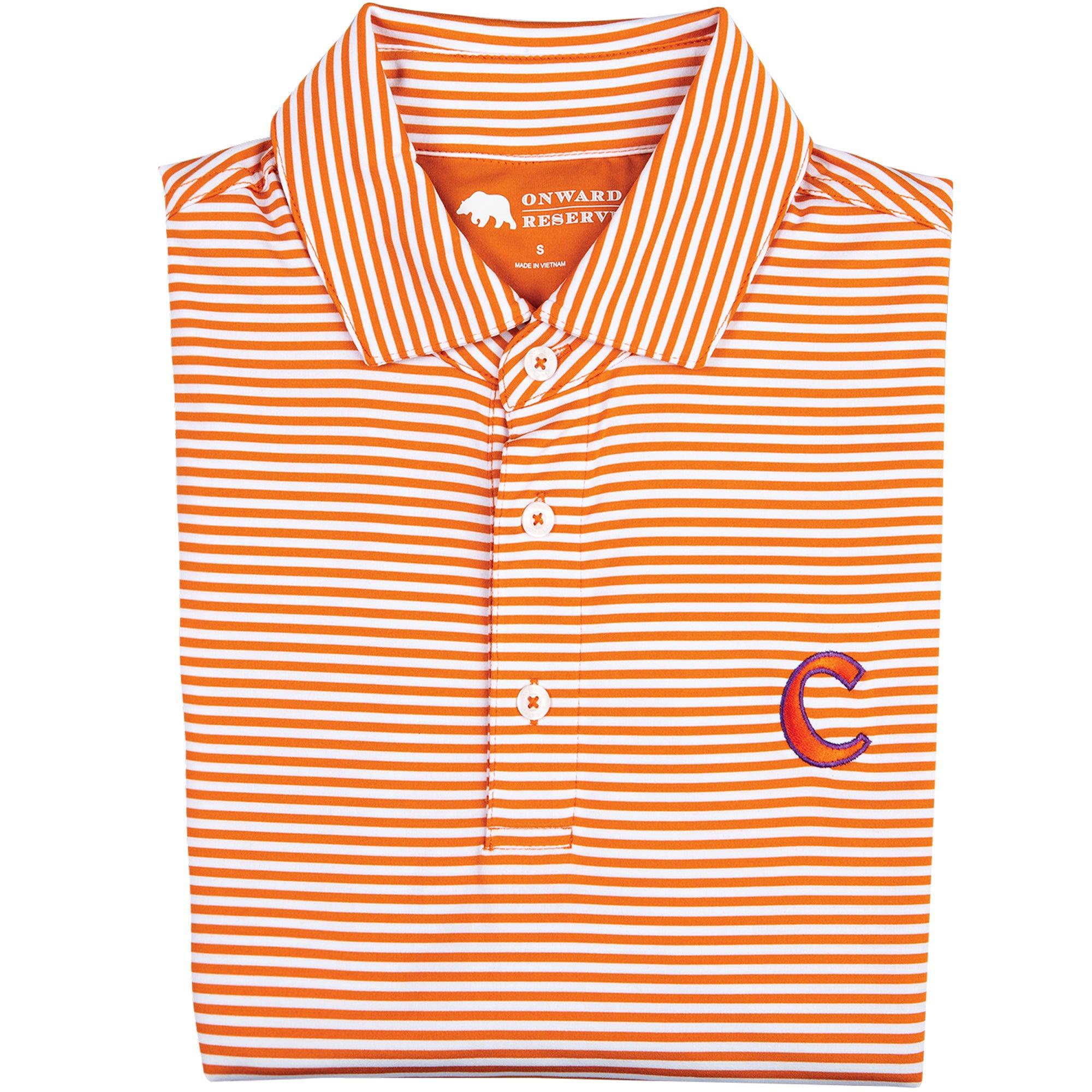 Clemson sale striped polo