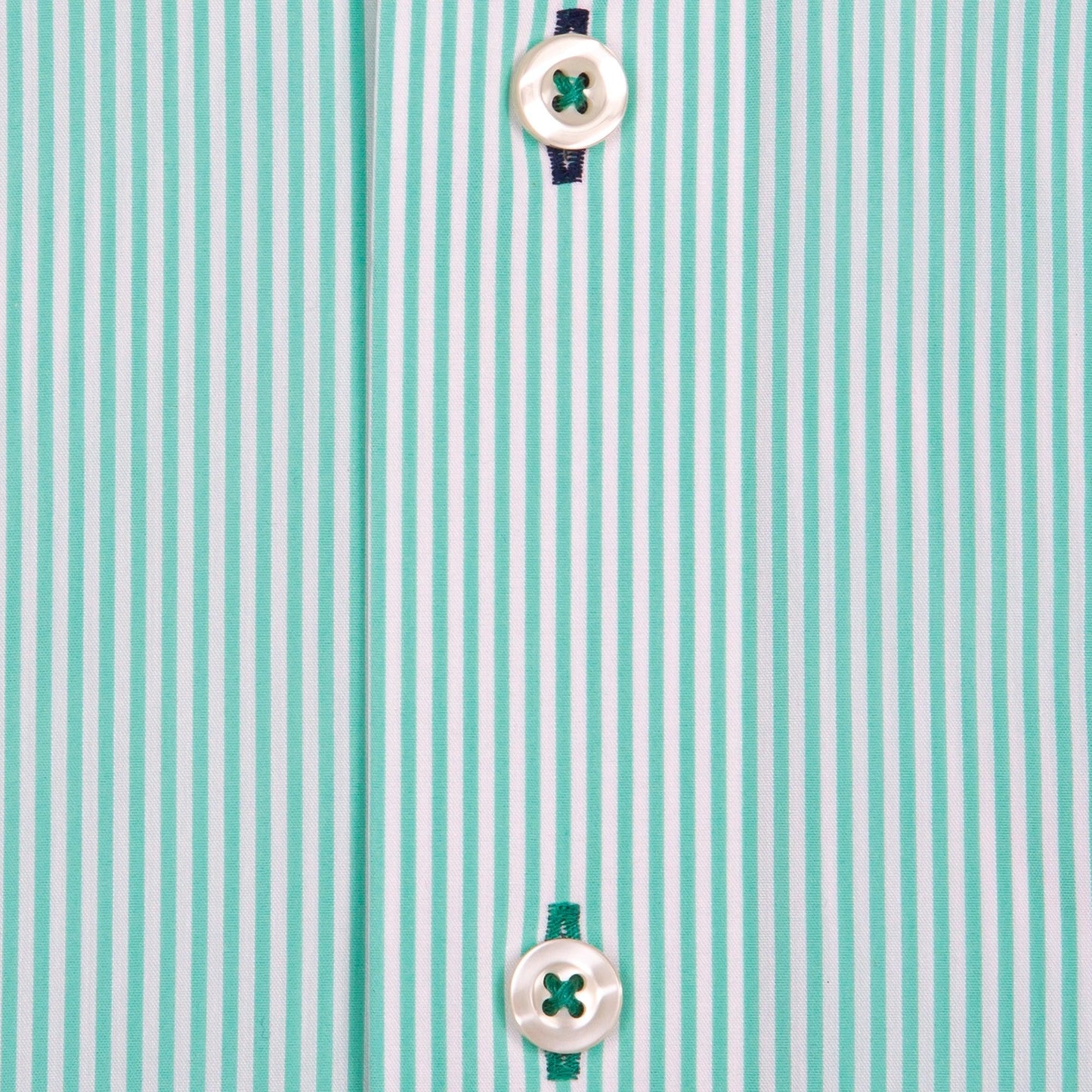 Biscay/White Stripe Tailored Fit Spread Collar Shirt - Onward Reserve