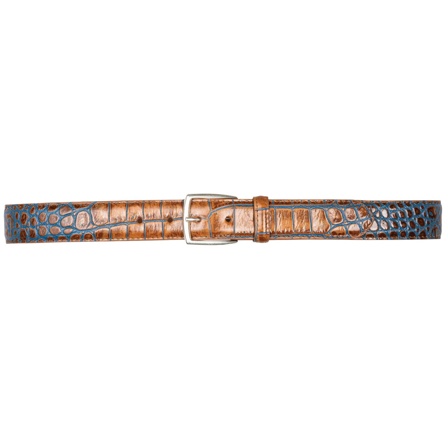 1 3/8" Two-Toned Embossed Crocodile Belt - Marine - Onward Reserve