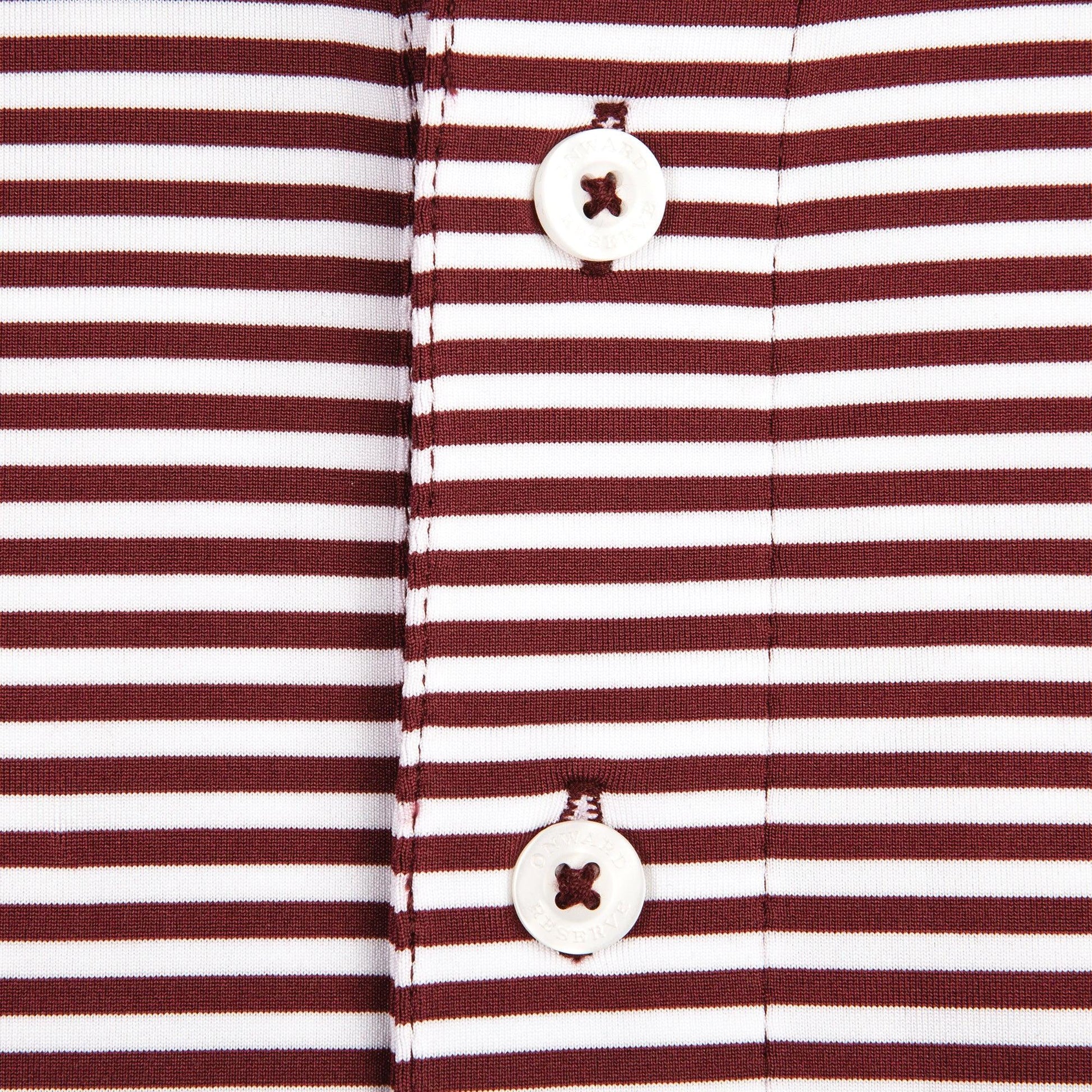 Pro Stripe Performance Polo - Maroon/White - OnwardReserve