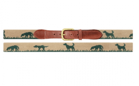 Hunting Dog Needlepoint Belt - Onward Reserve