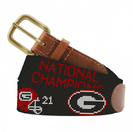 Georgia 2021 National Championship Needlepoint Belt - Onward Reserve