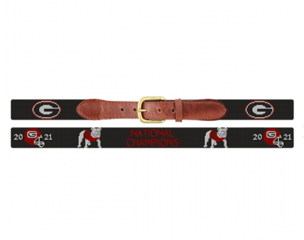 Georgia 2021 National Championship Needlepoint Belt - Onward Reserve