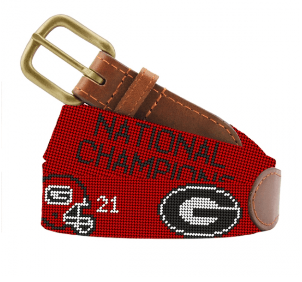 Georgia 2021 National Championship Needlepoint Belt - Onward Reserve