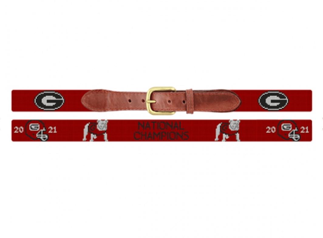 Georgia 2021 National Championship Needlepoint Belt - Onward Reserve