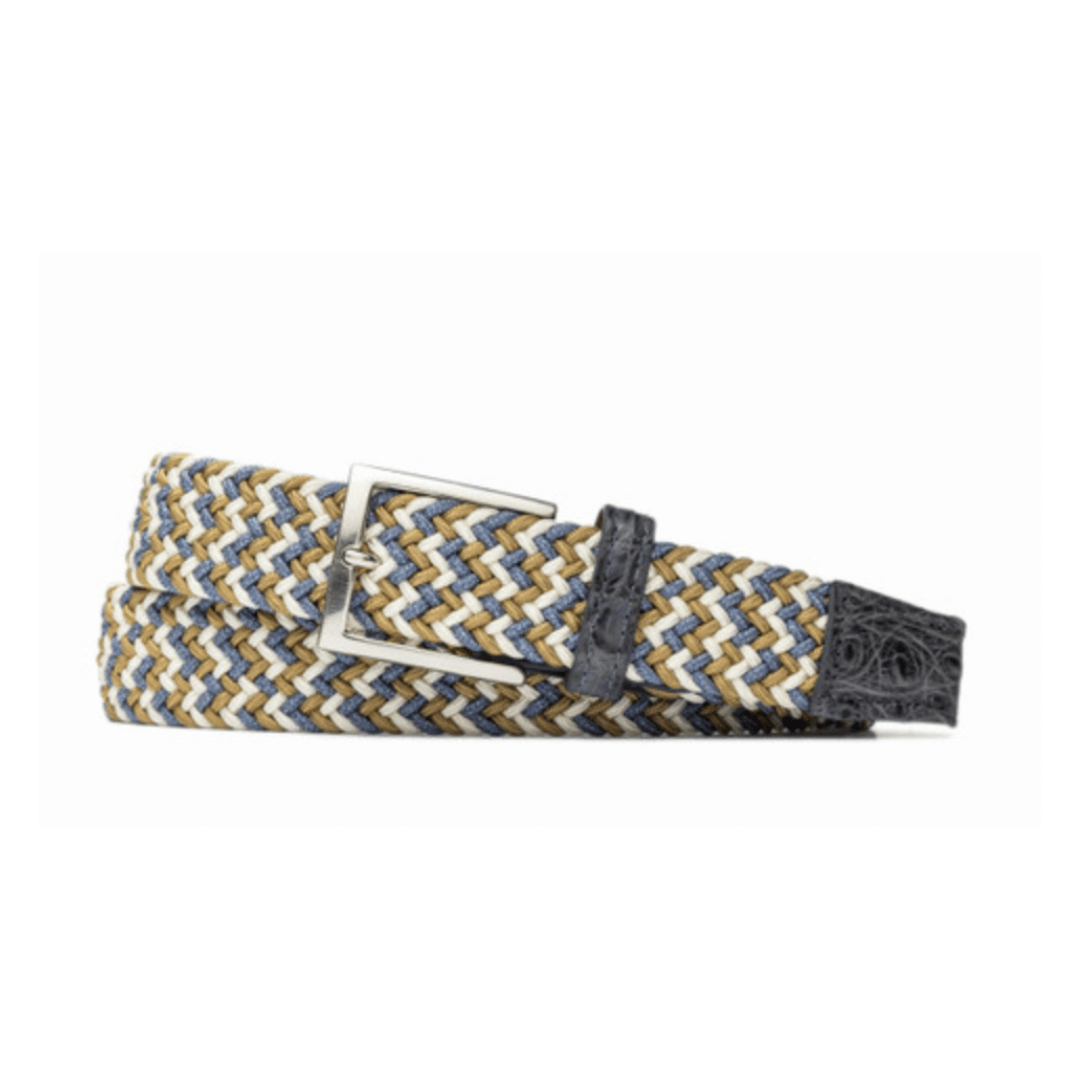 Sandalwood Stretch Belt with Crocodile Tabs - Onward Reserve