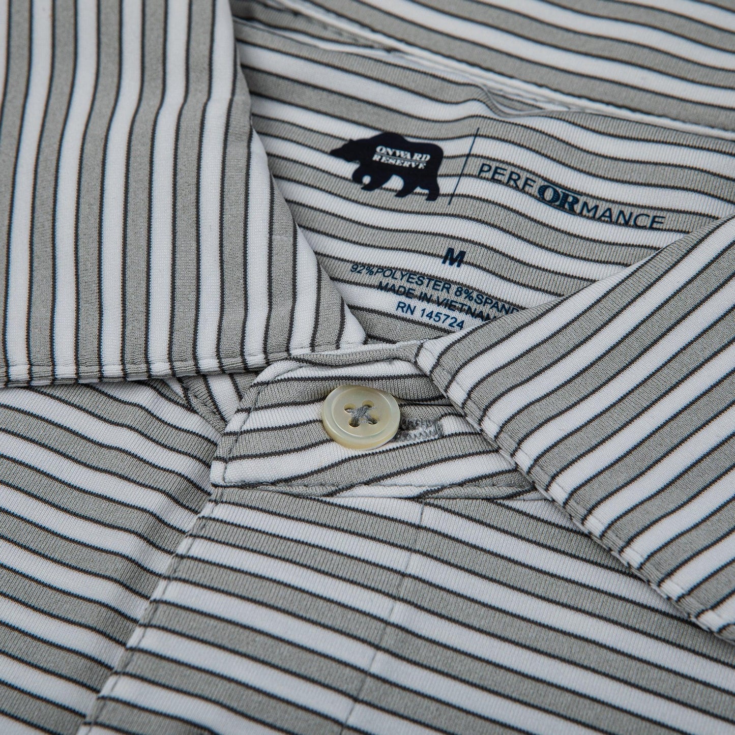 Mulligan Stripe Performance Polo - Heather Mirage Grey/Gunmetal - Onward Reserve