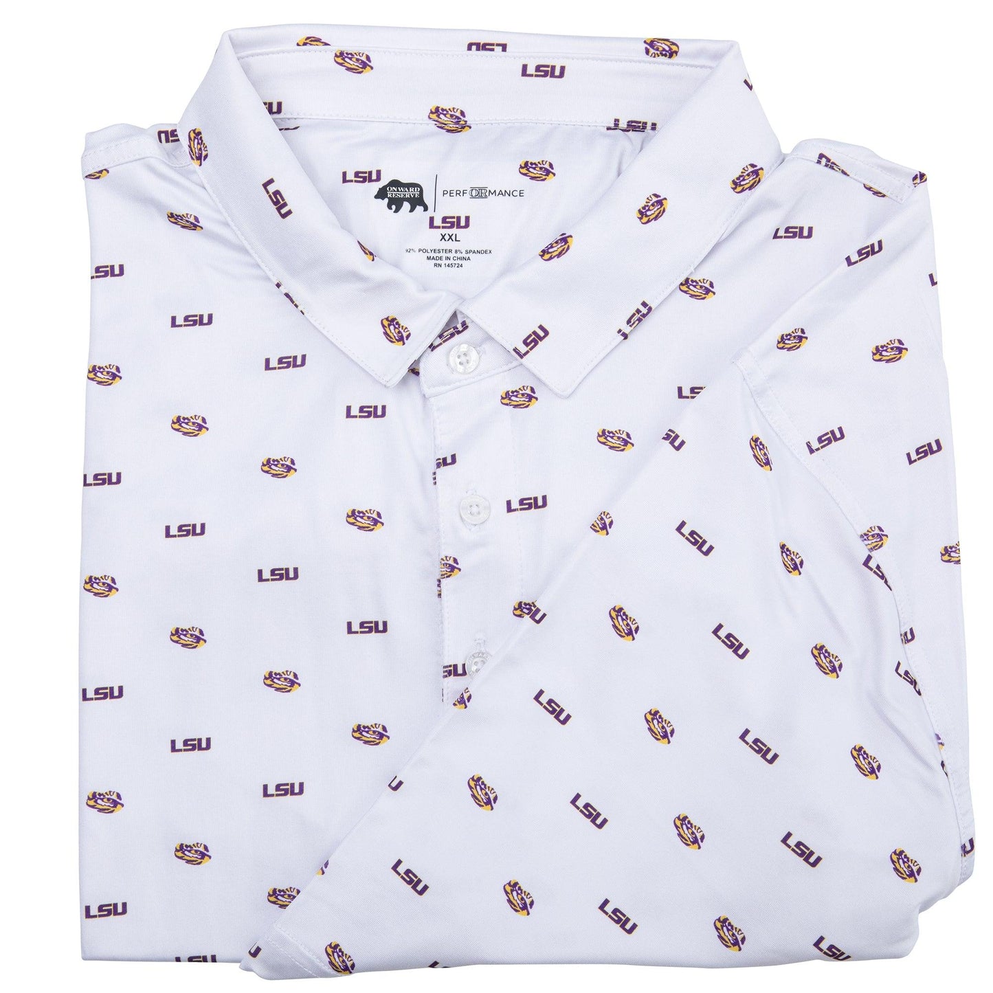 LSU Printed Performance Polo - Onward Reserve