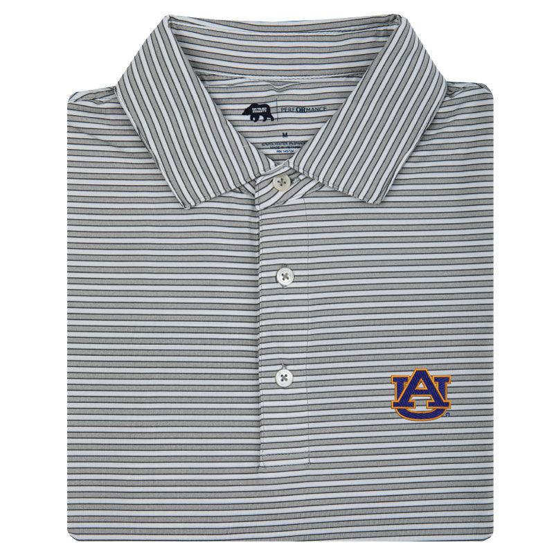 Auburn Mulligan Stripe Performance Polo - Onward Reserve